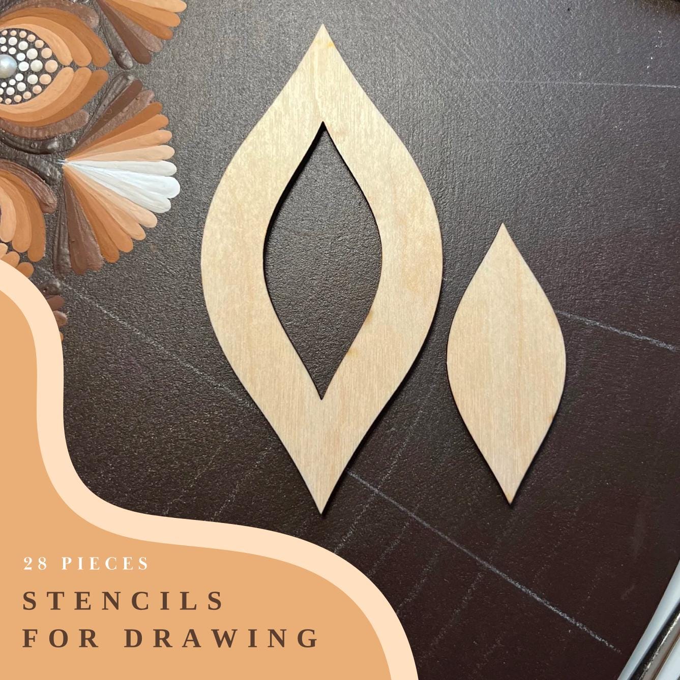 Zeichnungsschablonen, Dot-Art-Werkzeuge, Holzformen, Mandala-Kunstzubehör, Nachziehschablonen, Musterbildung, geometrische Figuren, Nachzieh-Set