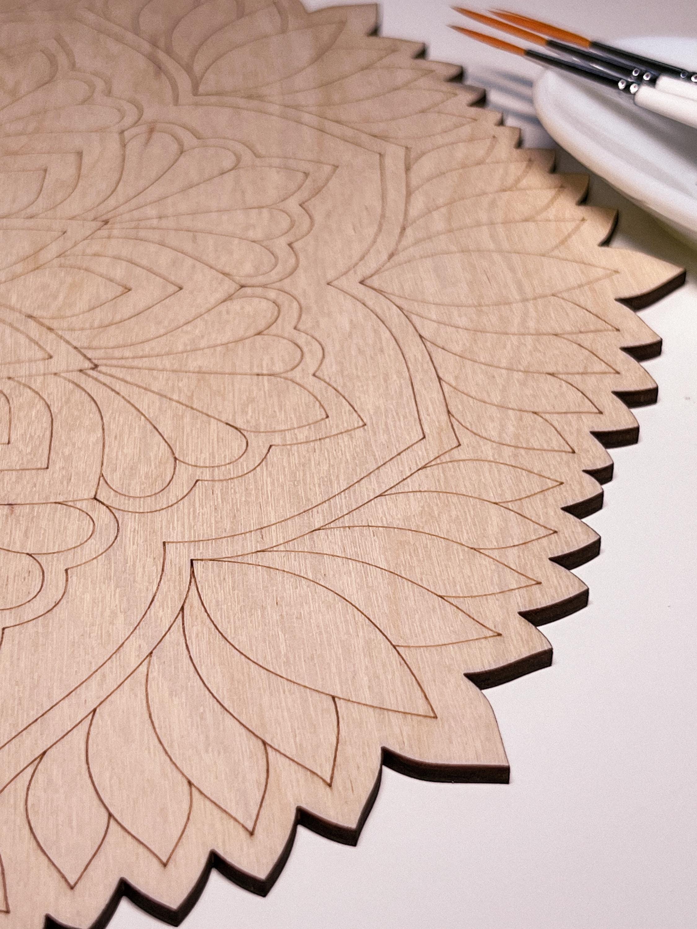 Wooden mandala for coloring, Art therapy, DIY craft, adult coloring, wall art, painting, home decor,easy drawing,coloring boards,mandala art