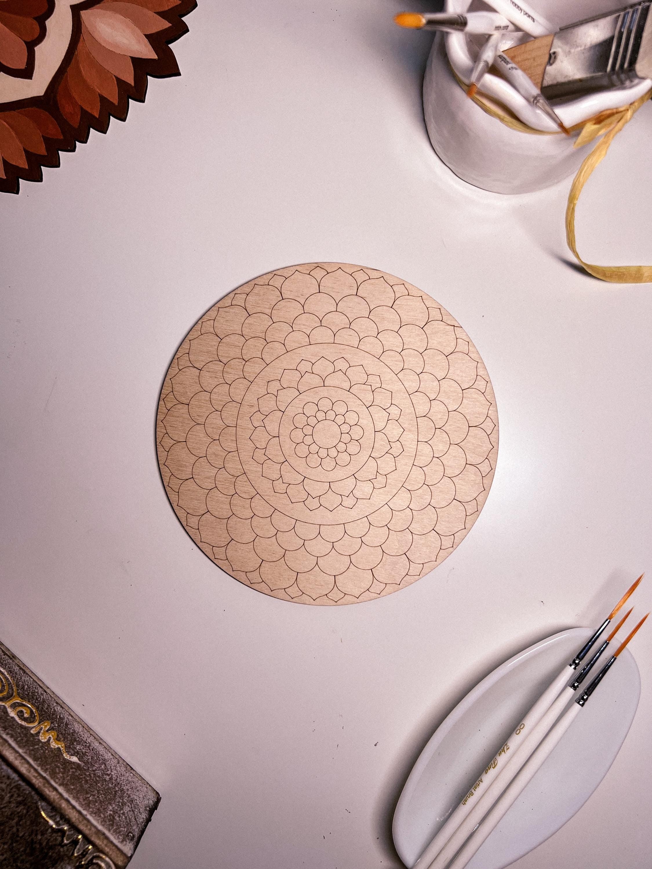 Wooden mandala for coloring, Art therapy, DIY craft, adult coloring, wall art, painting, home decor,easy drawing,coloring boards,mandala art