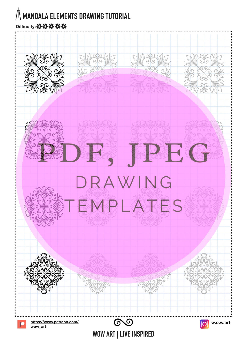 11.Fortgeschrittene Quadratmuster-Trainingsblätter! Pdf, jpeg. Mandala-Kunst, Digitalpapier, Sofort-Downloads, handgemacht, Kunsttherapie, Kalligrafie