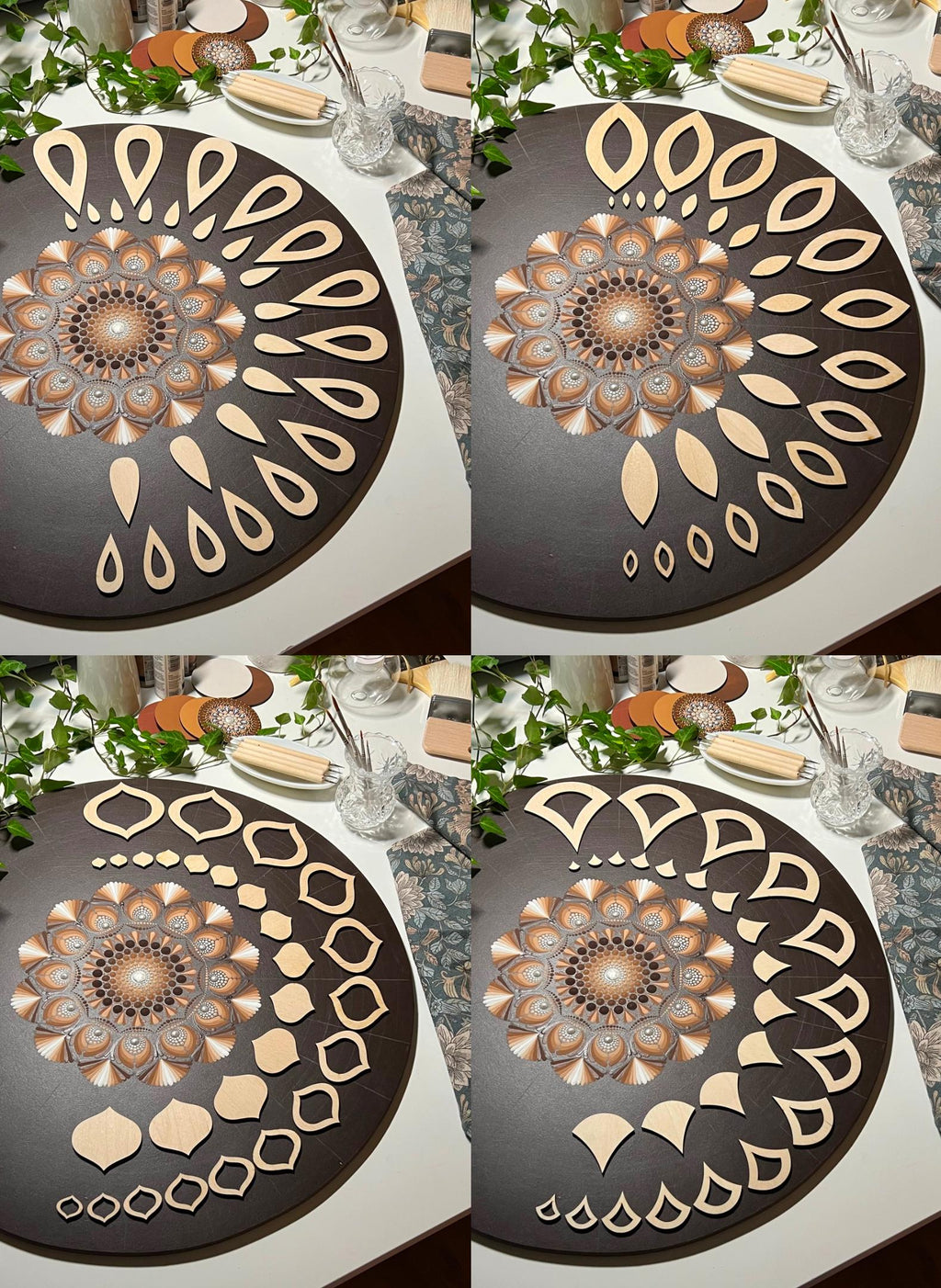Paket mit allen 13 Schablonensets zum Zeichnen, Punktmalerei-Werkzeuge, Holzformen, Mandala-Kunstzubehör, Mustererstellung, geometrische Figuren, Zeichenset