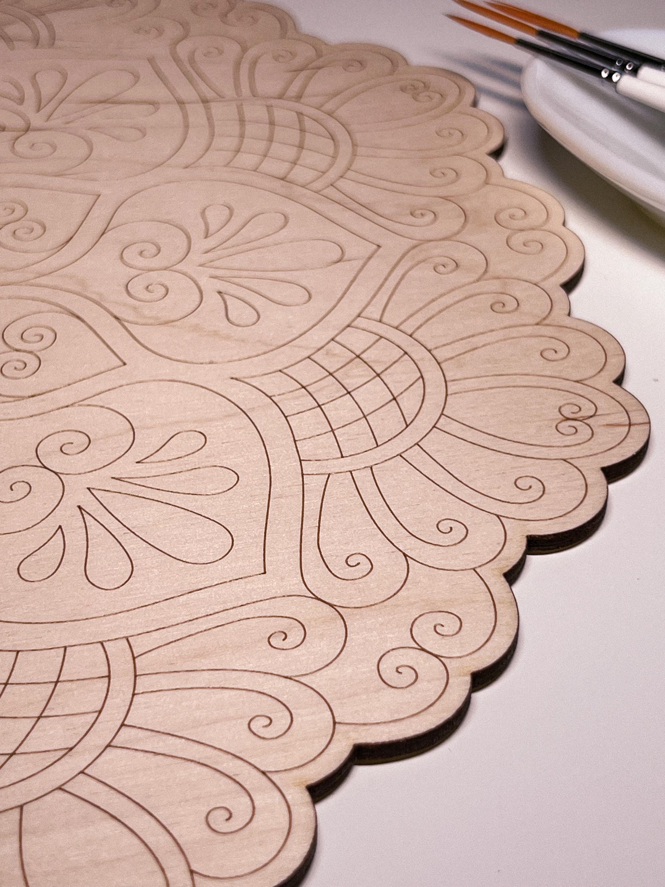 Wooden mandala for coloring, Art therapy, DIY craft, adult coloring, wall art, painting, home decor,easy drawing,coloring boards,mandala art