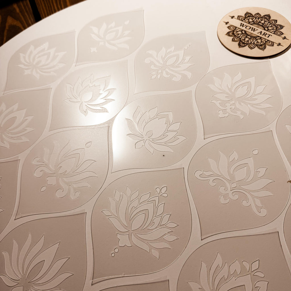 Lotus-Schablonen-Set #7 | Wiederverwendbare flexible Kunststoffschablonen | Halbtransparente Mandala-Vorlagen | Punktmalerei | 21 Designs/3 Größen | DIY