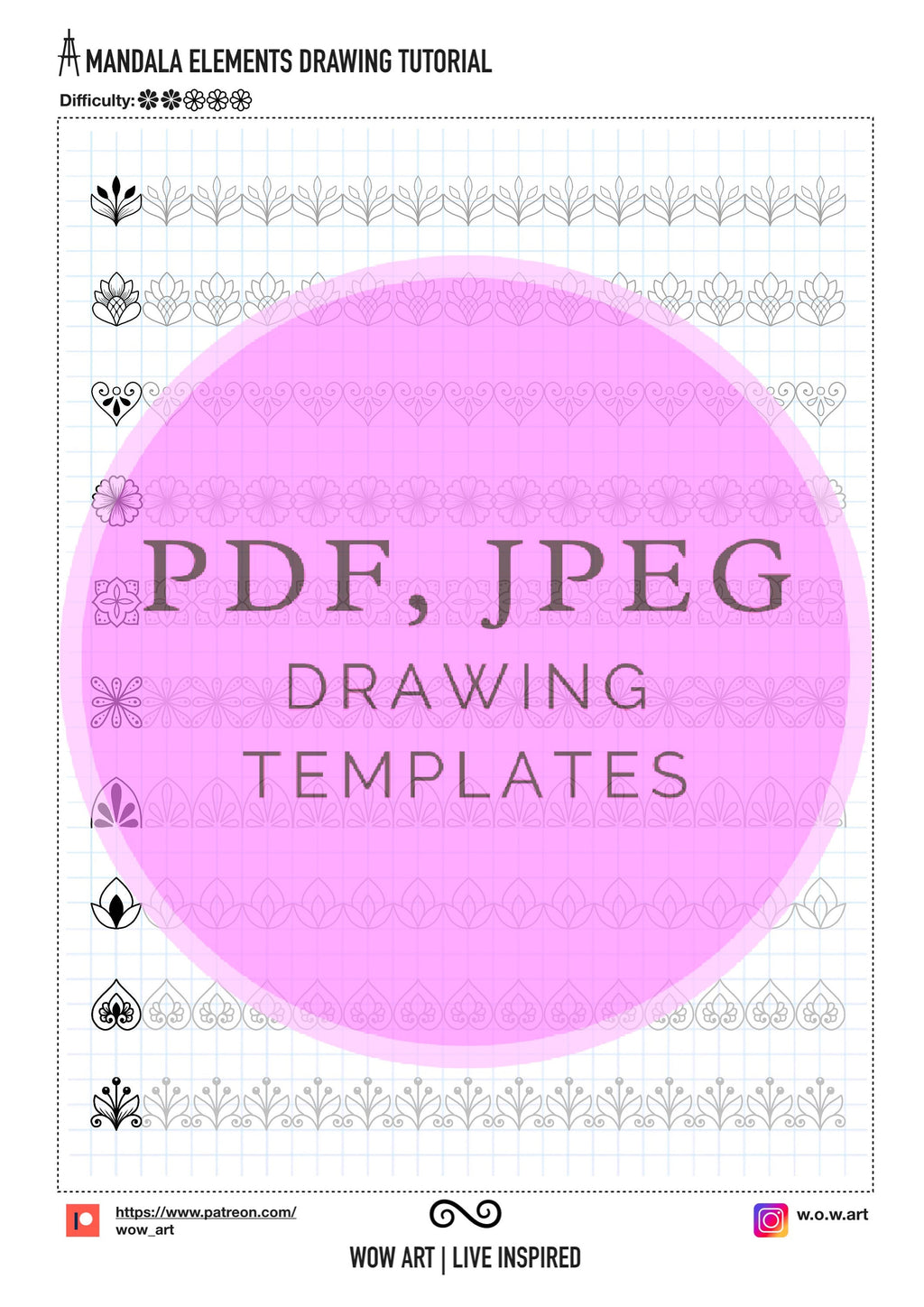 3.Einfache Muster-Übungsblätter Teil 1! Pdf, Jpeg. Mandala-Kunst, Digitalpapier, Sofort-Downloads, handgemacht, Kunsttherapie, Kalligrafie