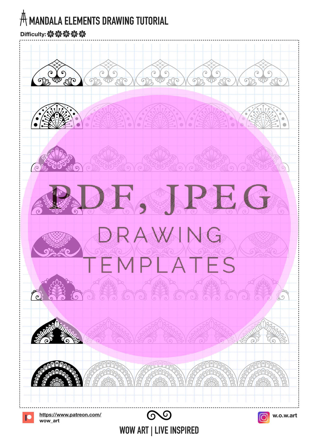 7. Trainingsblätter für komplizierte Muster! Pdf, jpeg. Mandala-Kunst, Ornamente, digitales Papier, Sofort-Downloads, handgemacht, Kunsttherapie, Kalligrafie