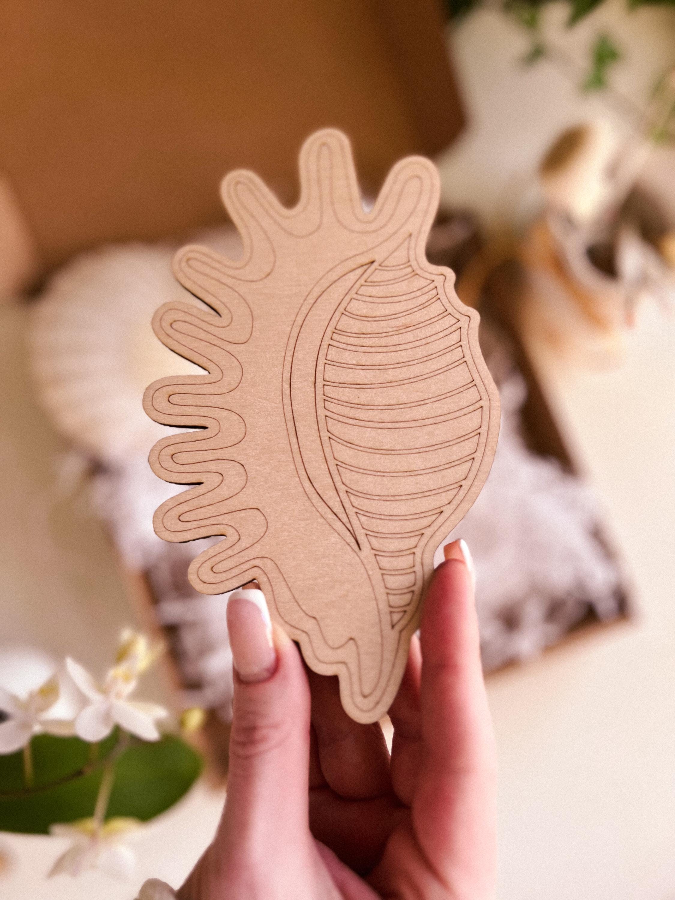 Farbset aus Holz, DIY-Malfarben, Holzrohlinge, Holzspielzeug, Meerestiere, Zeichnen, Wandkunst, Malen für Erwachsene, Kunsttherapie, Boho