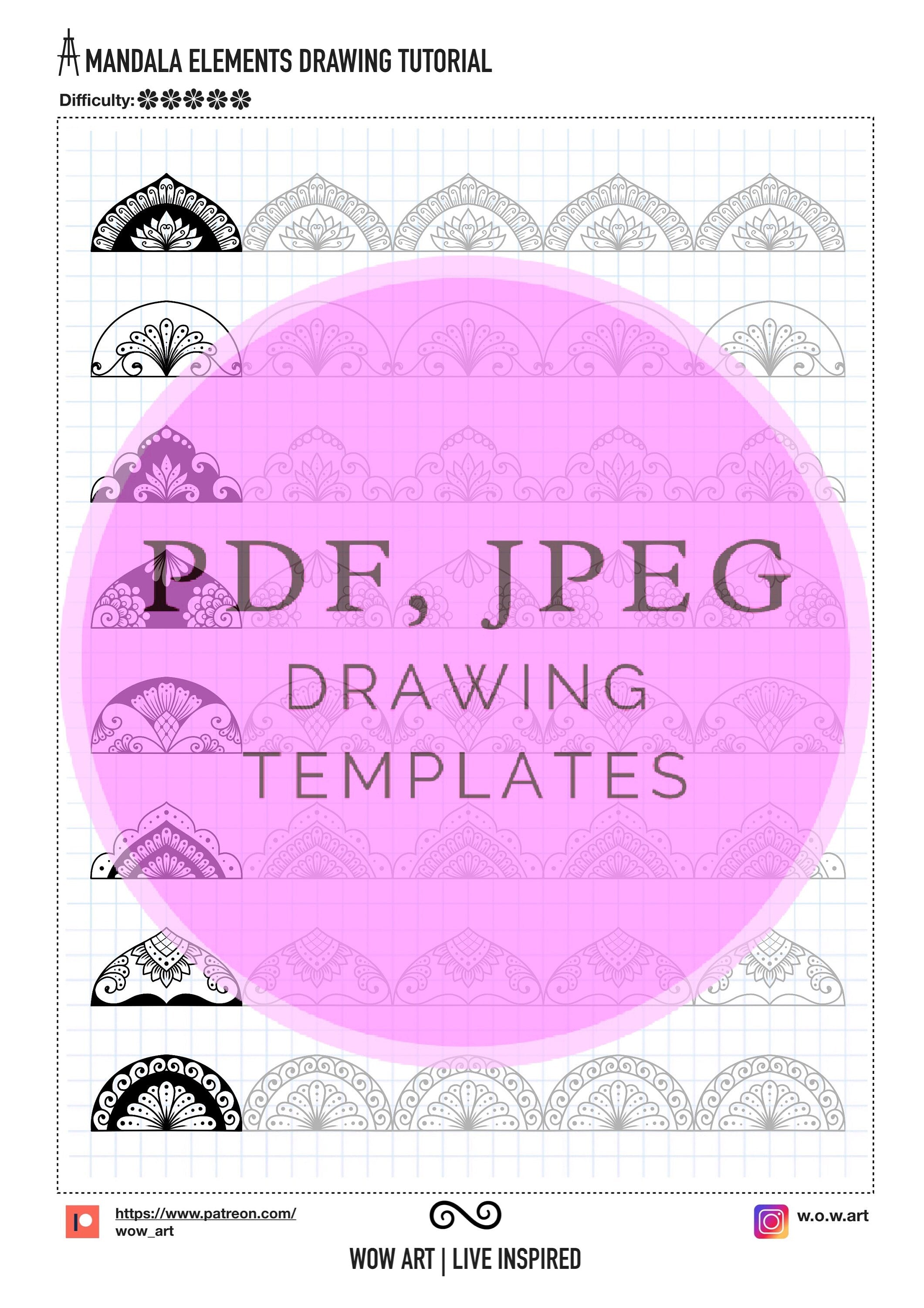 7. Trainingsblätter für komplizierte Muster! Pdf, jpeg. Mandala-Kunst, Ornamente, digitales Papier, Sofort-Downloads, handgemacht, Kunsttherapie, Kalligrafie