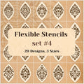 Flexibles Schablonen-Set #4: 20 aufwendige Designs in 3 Größen. Wiederverwendbare Schablonen für Mandalas, dekorative Muster, Dot Painting & DIY-Kunst