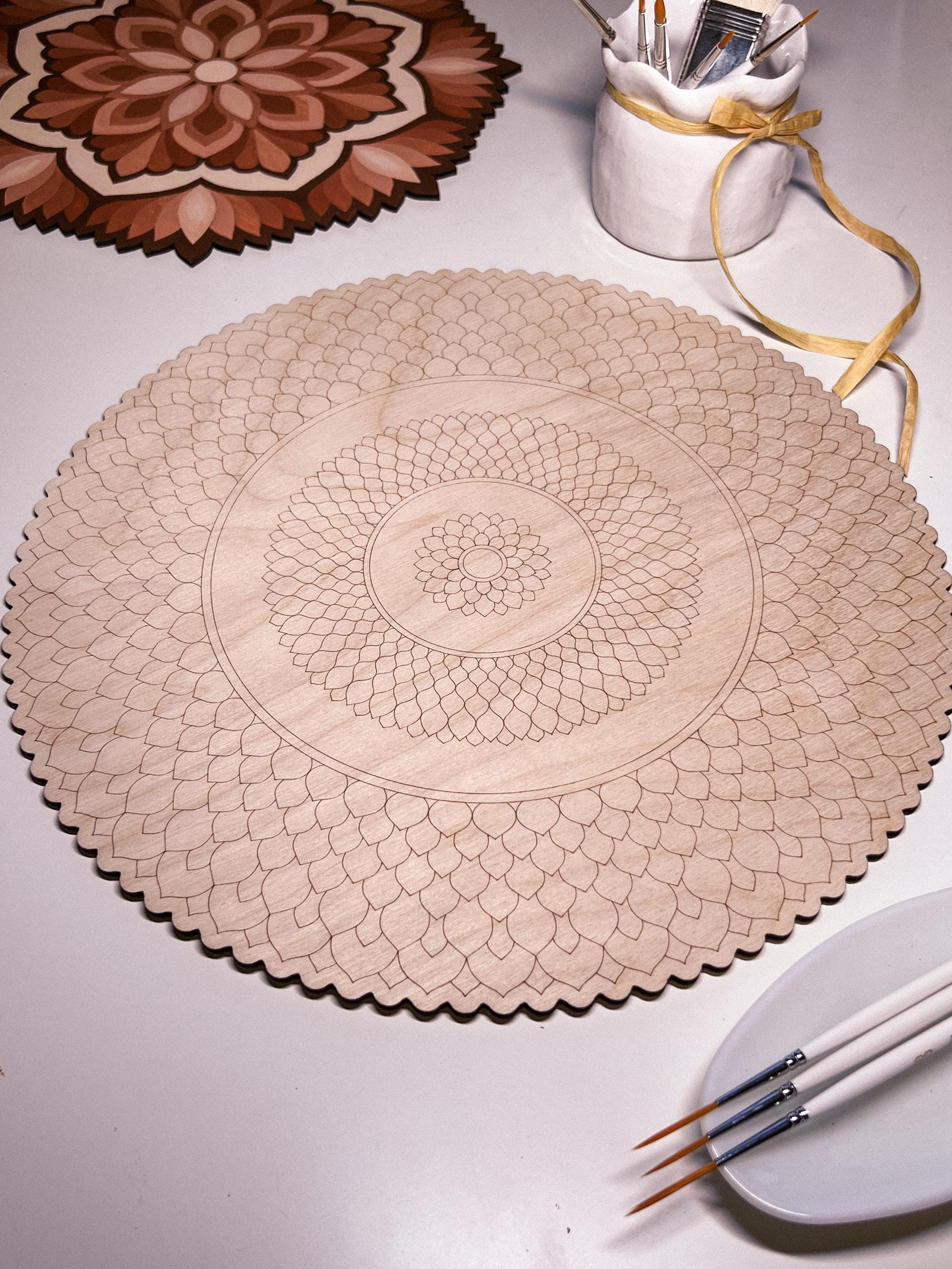 Holz-Mandala zum Ausmalen, Kunsttherapie, DIY-Basteln, Ausmalen für Erwachsene, Wandkunst, Malerei, Heimdekoration, einfaches Zeichnen, Malbretter, Mandala-Kunst