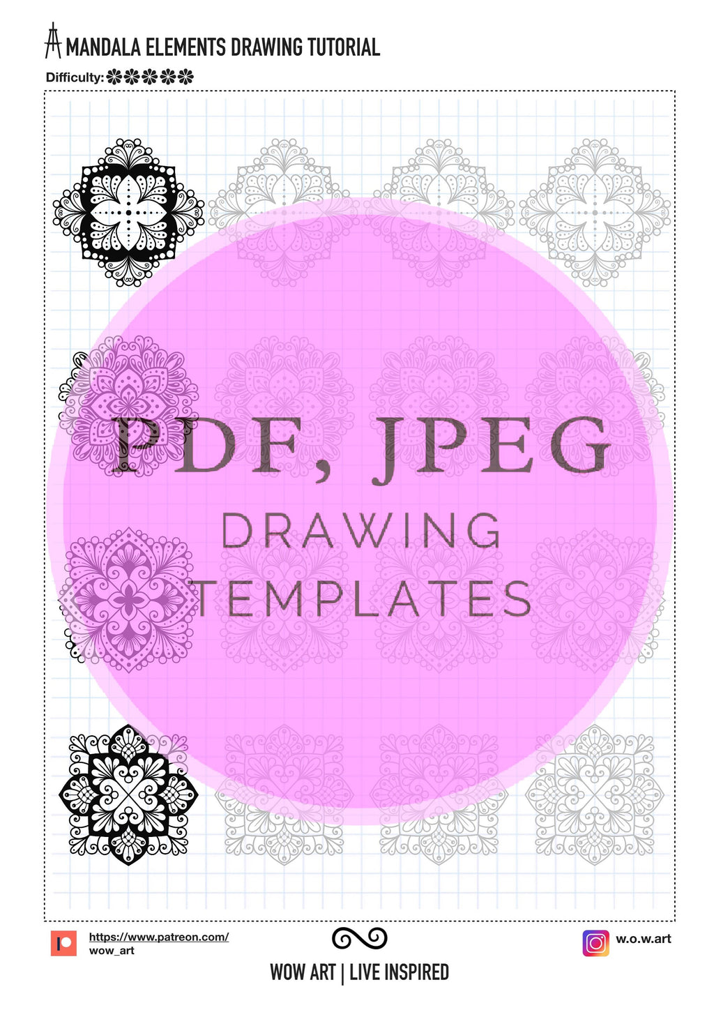 11.Fortgeschrittene Quadratmuster-Trainingsblätter! Pdf, jpeg. Mandala-Kunst, Digitalpapier, Sofort-Downloads, handgemacht, Kunsttherapie, Kalligrafie
