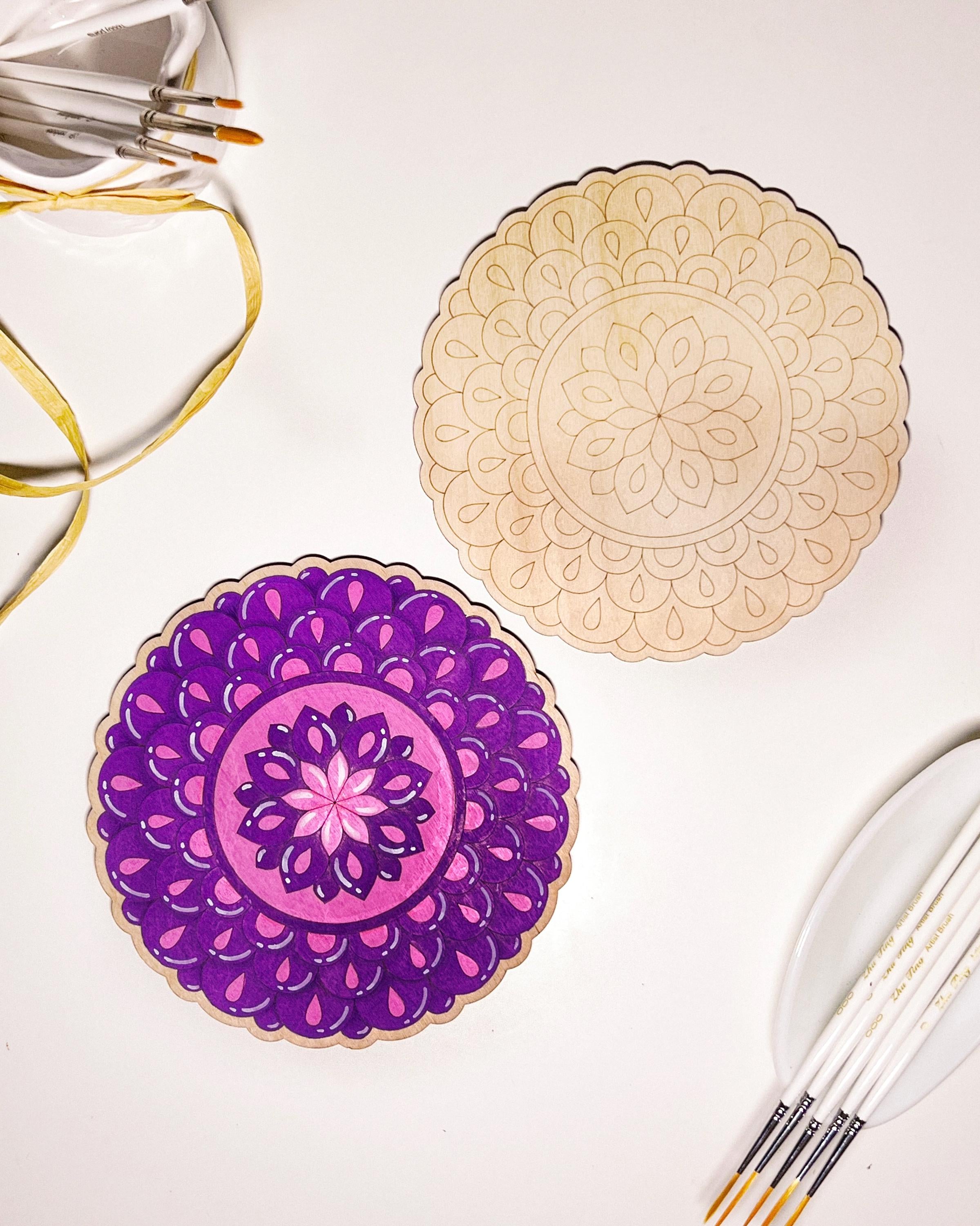Wooden mandala for coloring, Art therapy, DIY craft, adult coloring, wall art, painting, home decor,easy drawing,coloring boards,mandala art