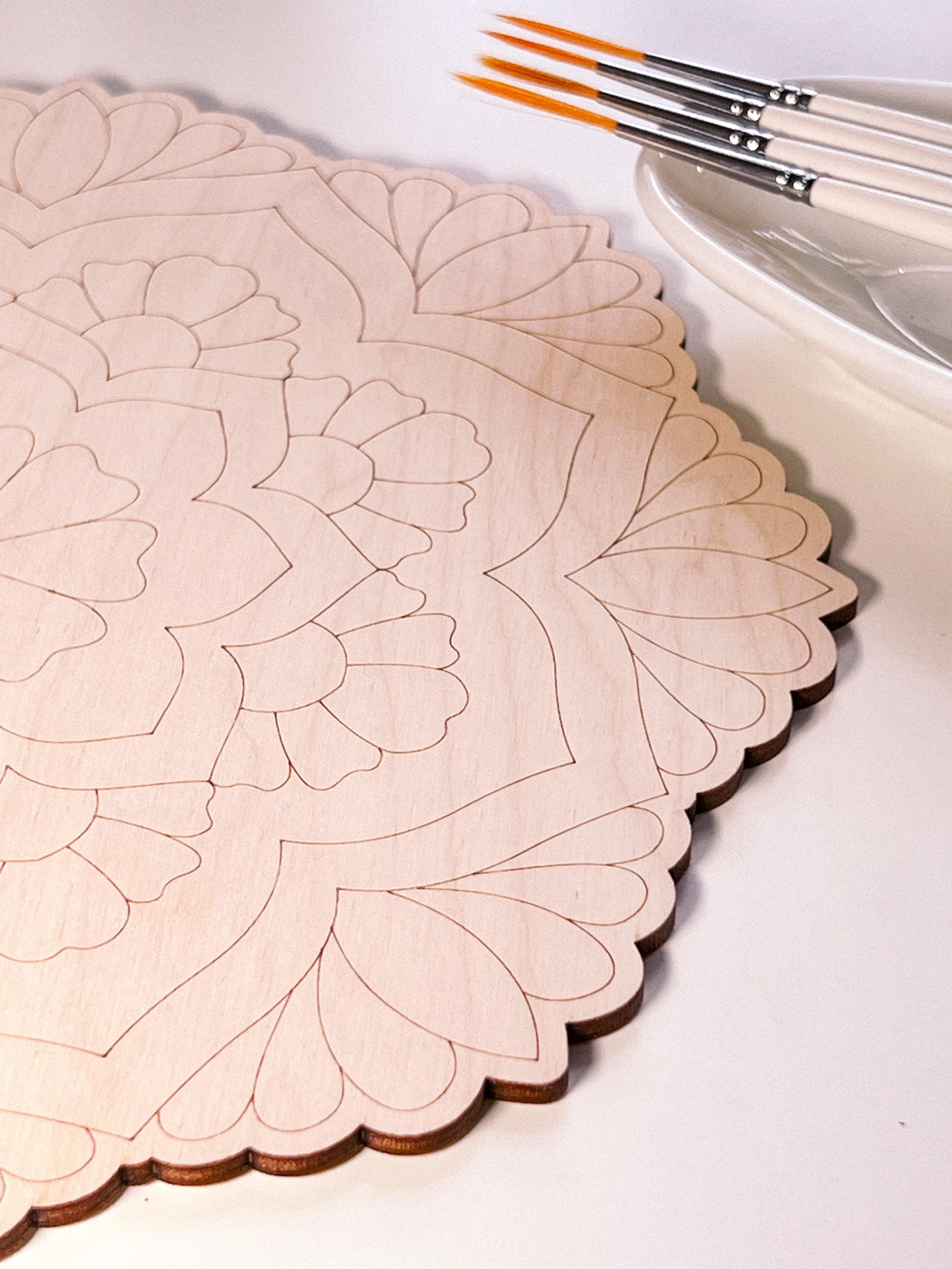 Holzmandala zum Ausmalen, Kunsttherapie, DIY-Basteln, Ausmalen für Erwachsene, Wandkunst, Malerei, Heimdekoration, einfaches Zeichnen, Ausmaltafeln, Mandala-Kunst