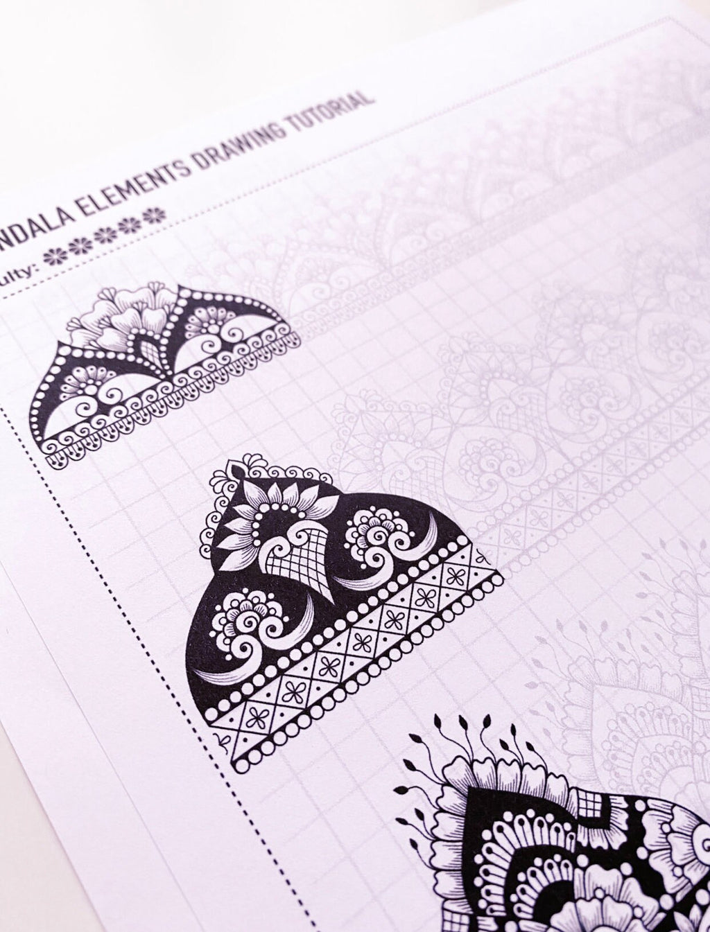 8. Übungsblätter für mehrreihige Muster! Pdf, Jpeg. Mandala-Kunst, Ornamente, digitales Papier, sofortige Downloads, handgemacht, Kunsttherapie, Kalligrafie