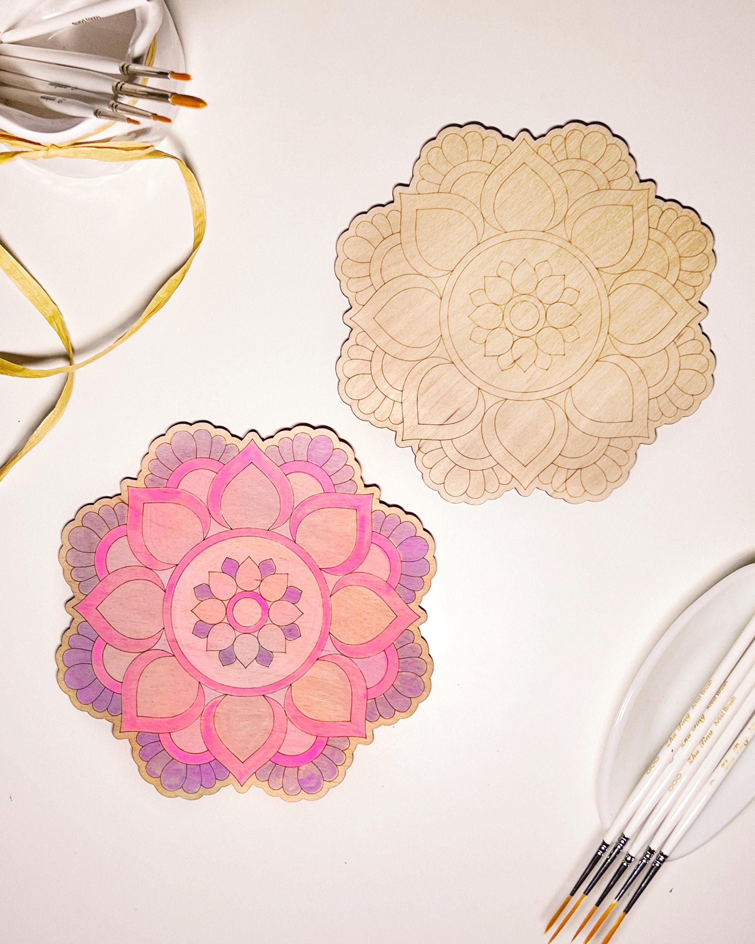 Wooden mandala for coloring, Art therapy, DIY craft, adult coloring, wall art, painting, home decor,easy drawing,coloring boards,mandala art