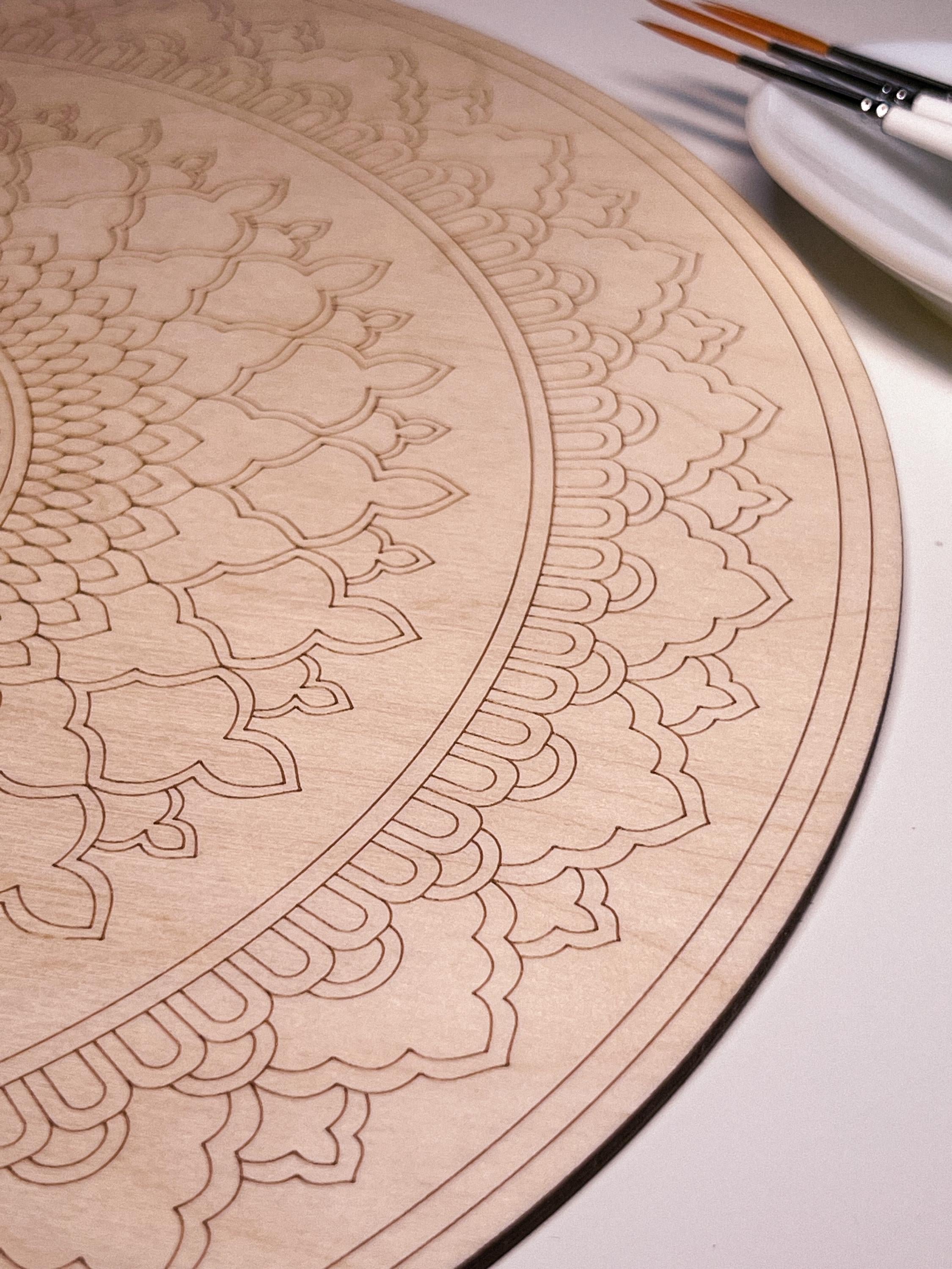 Wooden mandala for coloring, Art therapy, DIY craft, adult coloring, wall art, painting, home decor,easy drawing,coloring boards,mandala art
