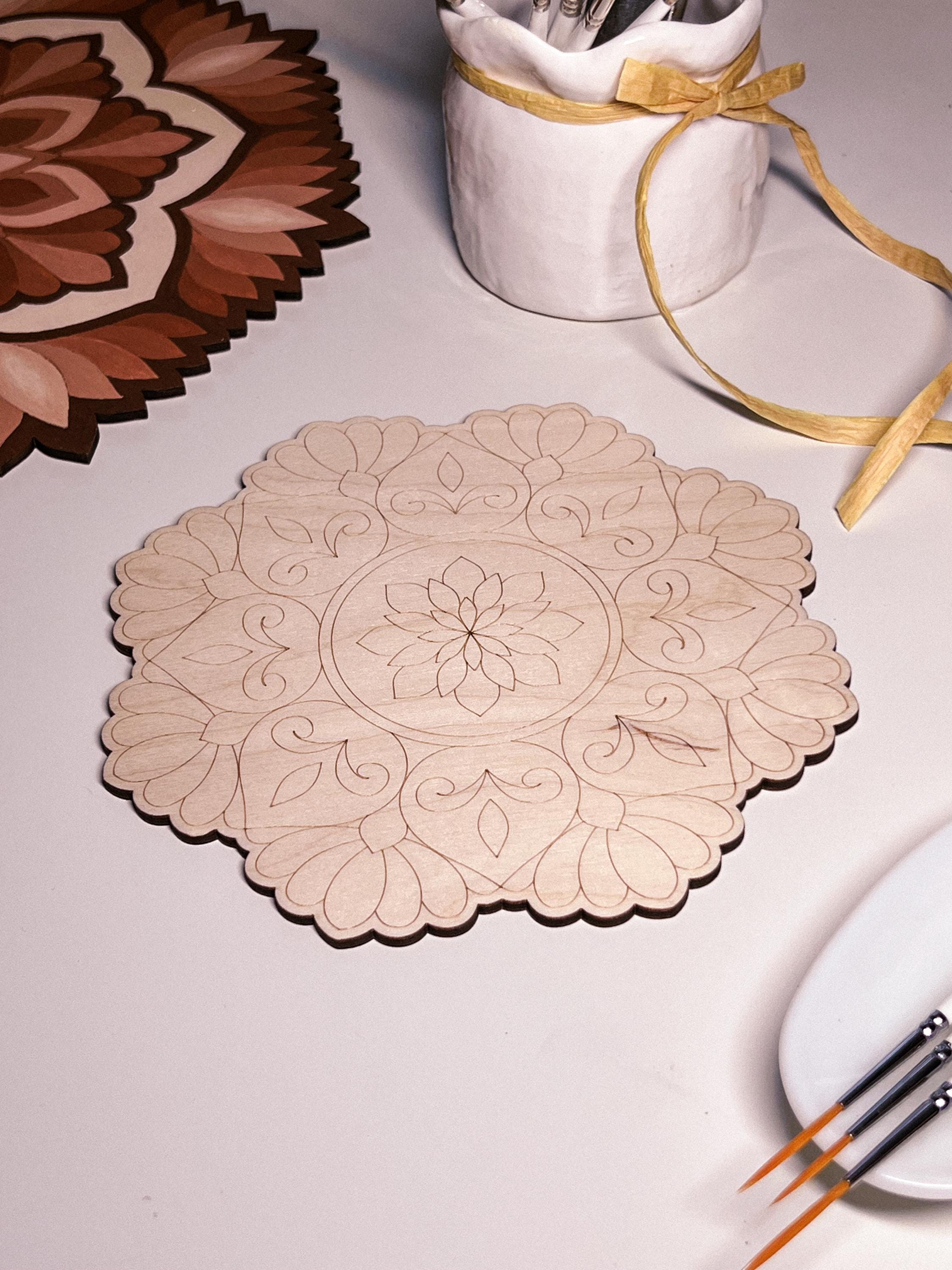 Wooden mandala for coloring, Art therapy, DIY craft, adult coloring, wall art, painting, home decor,easy drawing,coloring boards,mandala art