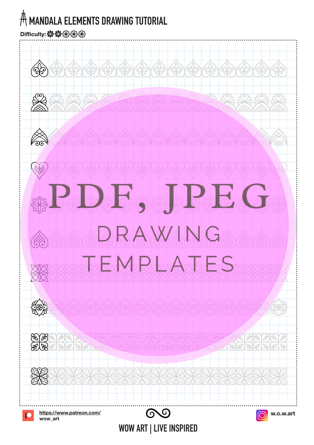 4. Simple Patterns Trainingsblätter Teil 2! Pdf, jpeg. Mandala Kunst, digitales Papier, sofortige Downloads, handgemacht, Kunsttherapie, Kalligrafie