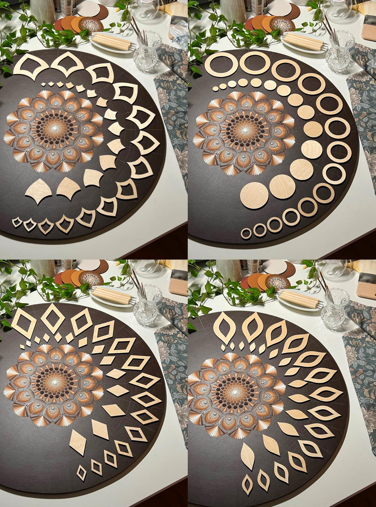 Professional wooden stencil sets for drawing, dot art tools, wooden shapes, Mandala art supplies,pattern building,geometric figures,tracing