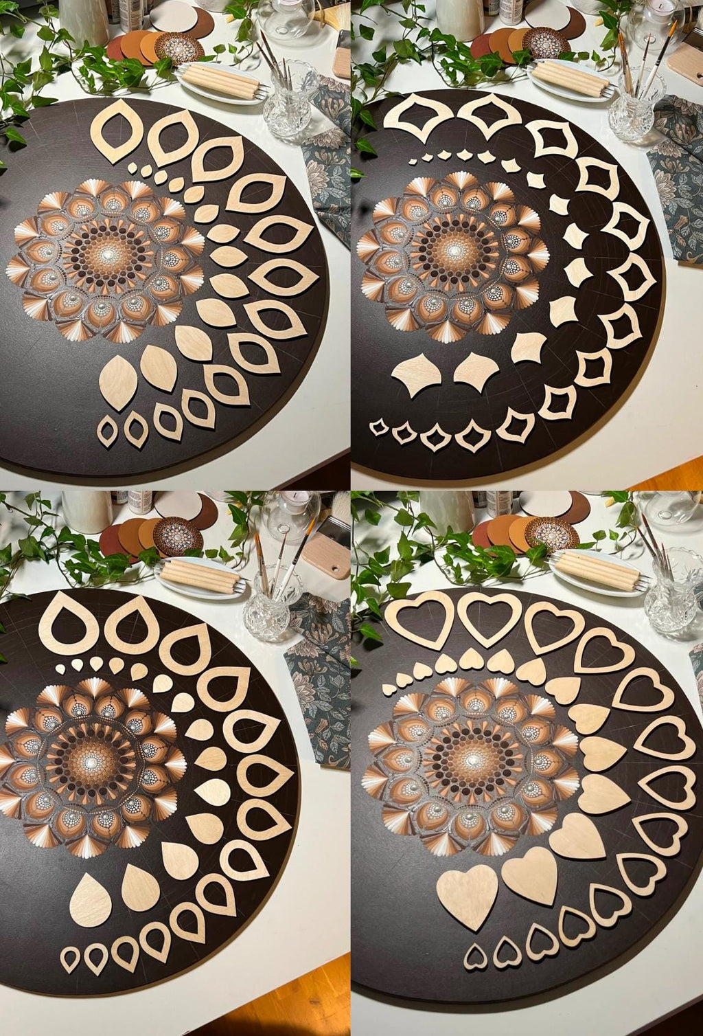 Professional wooden stencil sets for drawing, dot art tools, wooden shapes, Mandala art supplies,pattern building,geometric figures,tracing
