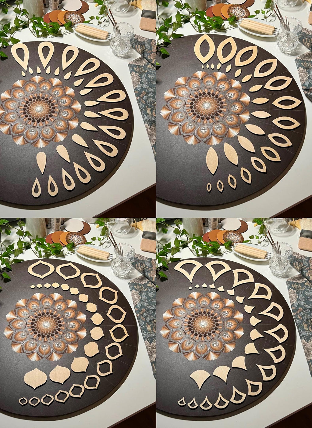 Professional wooden stencil sets for drawing, dot art tools, wooden shapes, Mandala art supplies,pattern building,geometric figures,tracing