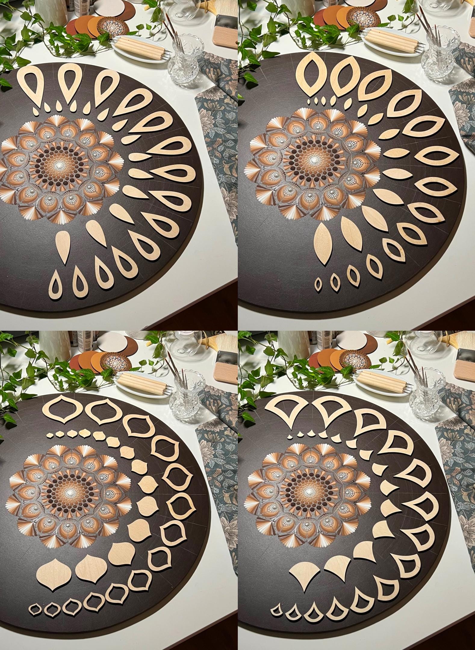 Professional wooden stencil sets for drawing, dot art tools, wooden shapes, Mandala art supplies,pattern building,geometric figures,tracing