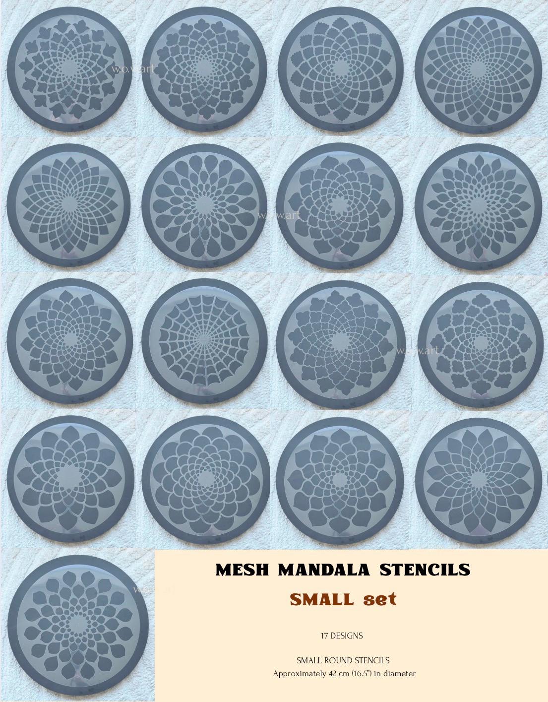 Flexible Art Stencils, 17 Mandala & Decorative Designs, Large Semi-Radius Stencils, Dot Painting, Reusable Painting Stencils