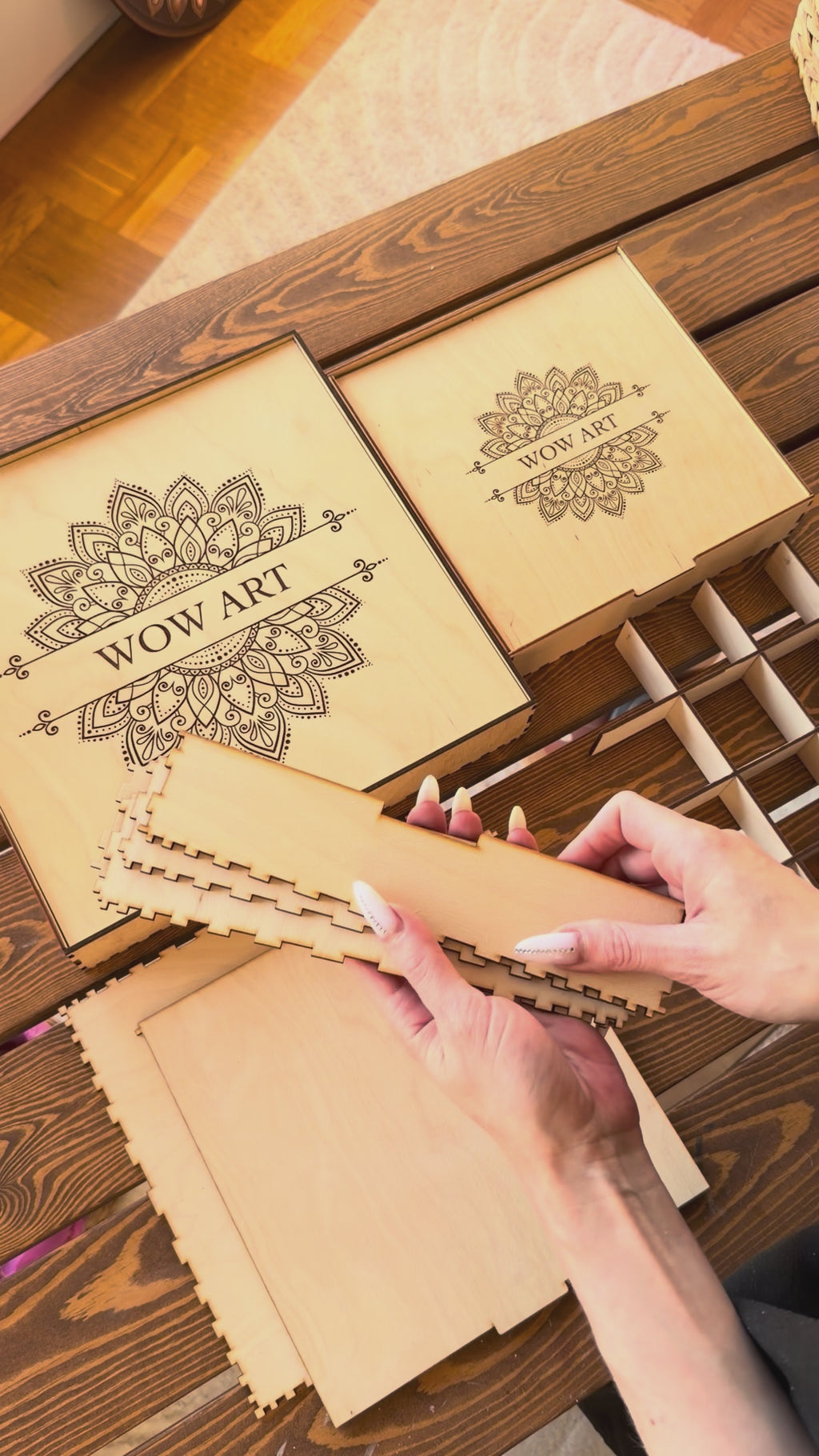 DIY Wooden Box Kit, Birch Plywood Box, Unfinished Wood Box, Craft Storage Box, Jewelry Box Blank, DIY Gift Box, Tile Stencil Box, Art